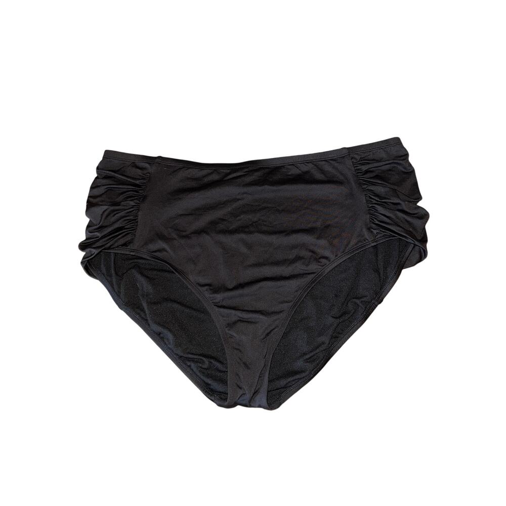 NWT Liz Claiborne Black Ruched Swim Bottom 22W Plus Size